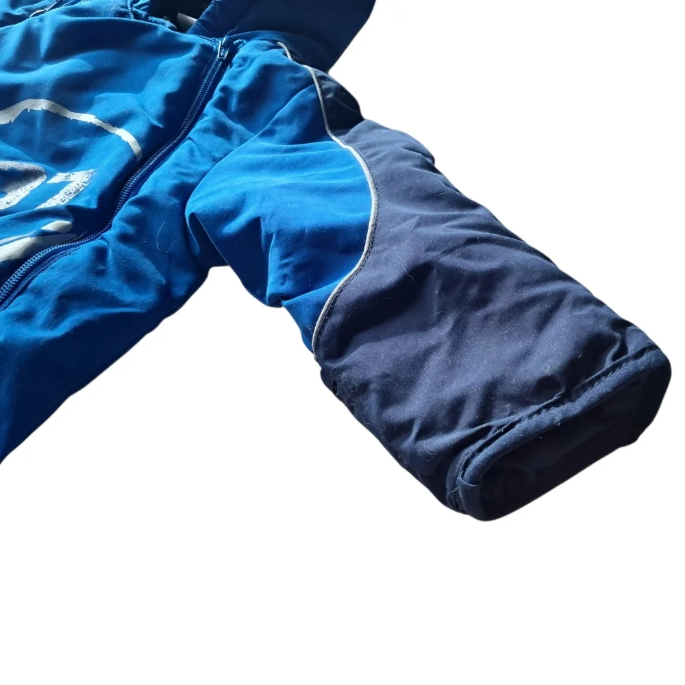 Okie Dokie Full Snowsuit 18 Months Blue With Football Theme and Blue Hat‎
